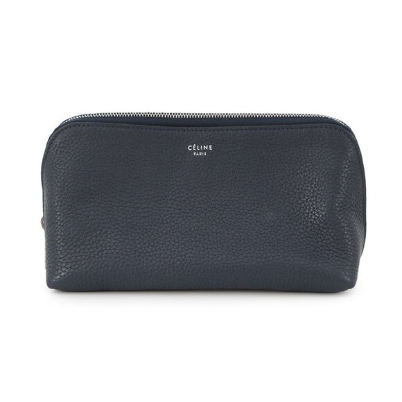 CELINE Cosmetic pouch Leather Navy - Picture 1 of 15